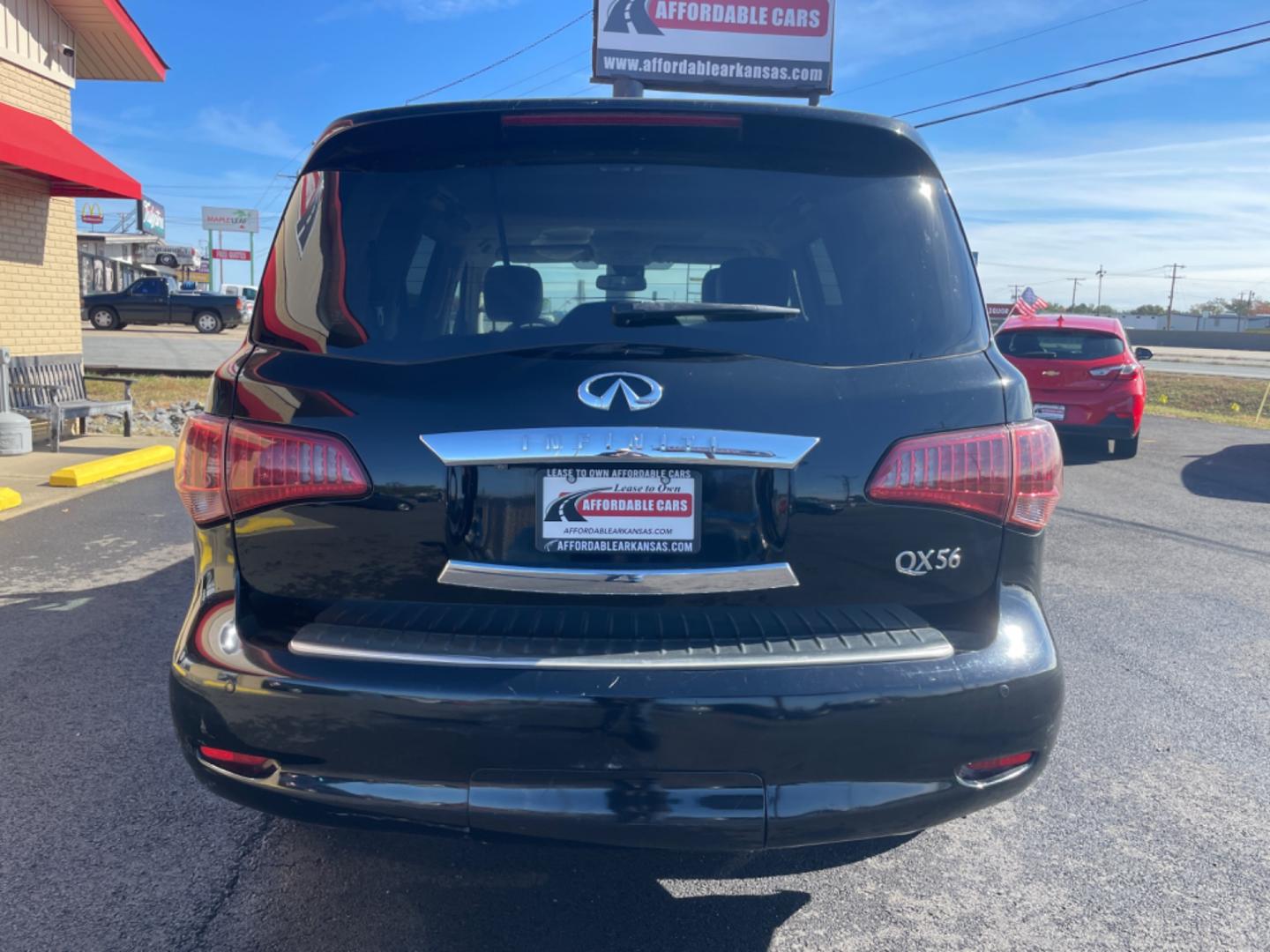 2012 Black INFINITI QX (JN8AZ2NE5C9) with an V8, 5.6 Liter engine, Automatic, 7-Spd transmission, located at 8008 Warden Rd, Sherwood, AR, 72120, (501) 801-6100, 34.830078, -92.186684 - Photo#6